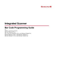 Integrated Scanner Bar Code Programming Guide