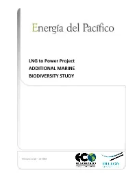 LNG to Power Project ADDITIONAL MARINE BIODIVERSITY STUDY
