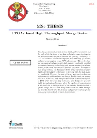 Msc THESIS FPGA-Based High Throughput Merge Sorter