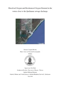 Dissolved Oxygen and Biochemical Oxygen Demand in the Waters Close to the Quelimane Sewage Discharge