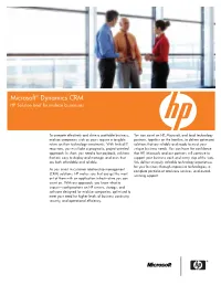 Microsoft® Dynamics CRM: HP Solution Brief for Midsize