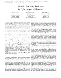 Model Checking Software in Cyberphysical Systems