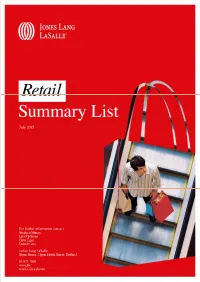 Retail Summary List Jan 2015