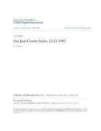 San Juan County Index, 12-12-1902 L