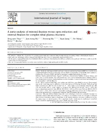 A Meta-Analysis of External Fixation Versus Open Reduction And
