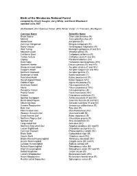 Birds of the Mendocino National Forest Compiled by Chuck Vaughn, Jerry White, and David Woodward Updated June 2007