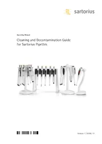Cleaning and Decontamination Guide for Sartorius Pipettes