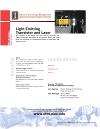 Light Emitting Transistor and Laser Revised.Indd