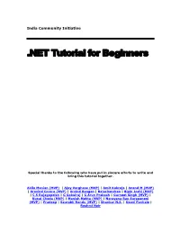 NET Tutorial for Beginners