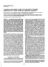 Possible Implications for Prader-Willi and Angelman Syndromes KARIN Buiting*, VALERIE GREGER*, BERNHARD H
