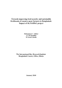 Towards Improving Food Security and Sustainable Livelihoods of Resource Poor Farmers in Bangladesh : Impact of the Foshol Projec