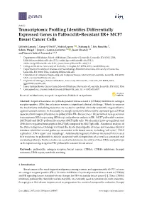 Transcriptomic Profiling Identifies Differentially Expressed Genes In