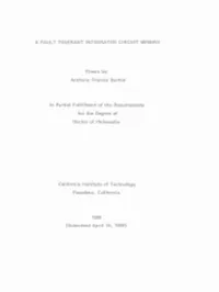 A FAULT TOLERANT INTEGRATED Cl RCUIT MEMORY Thesis By