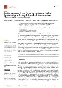 Cardiorespiratory Events Following the Second Routine Immunization in Preterm Infants: Risk Assessment and Monitoring Recommendations