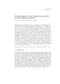 Decision Support for the Software Product Line Domain Engineering Lifecycle