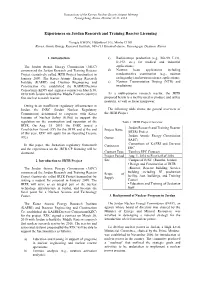 Experiences on Jordan Research and Training Reactor Licensing