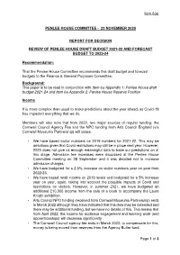 Item 6A Appendix 1: Penlee House Draft Budget 2021-24 and Item 6A Appendix 2: Penlee House Reserve Position
