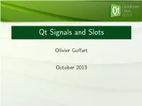 Qt Signals and Slots
