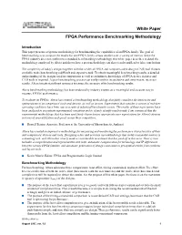 White Paper FPGA Performance Benchmarking Methodology