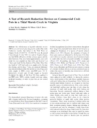 A Test of Bycatch Reduction Devices on Commercial Crab Pots in a Tidal Marsh Creek in Virginia