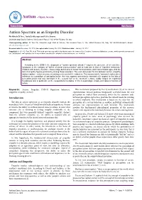 Autism Spectrum As an Empathy Disorder
