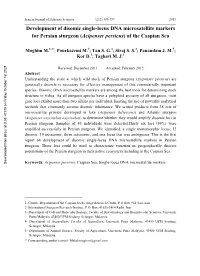 Development of Disomic Single-Locus DNA Microsatellite Markers for Persian Sturgeon (Acipenser Persicus) of the Caspian Sea