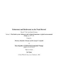 Extinctions and Biodiversity in the Fossil Record