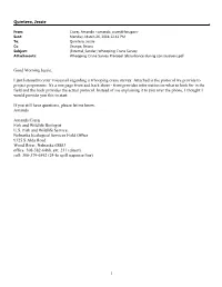 FWS Email 03/26/2018 with Whooping Crane Survey Protocol