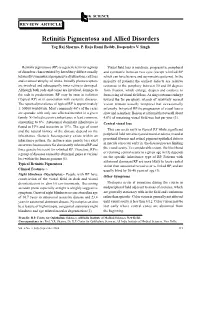 Retinitis Pigmentosa and Allied Disorders Yog Raj Sharma, P