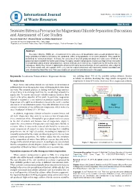 Seawater Bittern a Precursor for Magnesium Chloride Separation