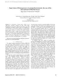 Supervision of Heterogeneous E-Learning Environments: the Case of the International E-MI@GE Project Supervision of International E-MI@GE