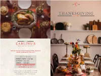 Thanksgiving 2017 Menu