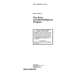 The Army Counterintelligence Program