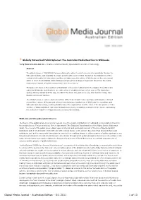 The Australian Media Reaction to Wikileaks