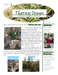 Thorny Issues DATES & DETAILS —