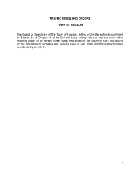 Traffic Rules and Orders
