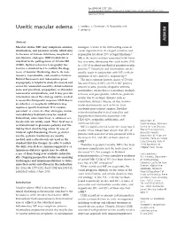 Uveitic Macular Edema C Fardeau, E Champion, N Massamba and REVIEW P Lehoang