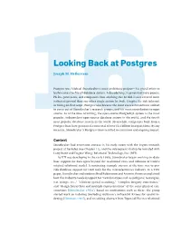 16Looking Back at Postgres