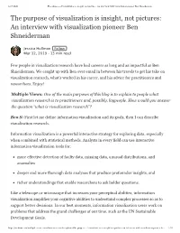 An Interview with Visualization Pioneer Ben Shneiderman