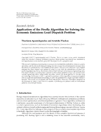 Application of the Firefly Algorithm for Solving the Economic Emissions
