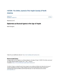 Diplomats As Musical Agents in the Age of Haydn