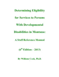 Eligibility Reference Manual