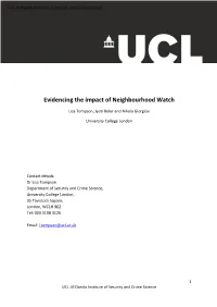 Evidencing the Impact of Neighbourhood Watch