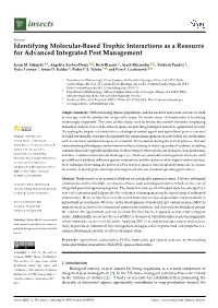 Identifying Molecular-Based Trophic Interactions As a Resource for Advanced Integrated Pest Management