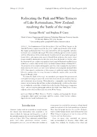 Relocating the Pink and White Terraces of Lake Rotomahana, New Zealand: Resolving the ‘Battle of the Maps’ George Hook* and Stephen P