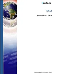 T650c Installation Guide © 2020 Verifone, Inc