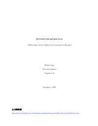 The Serials Crisis and Open Access: a White Paper for the Virginia Tech Commission on Research