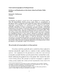 Universal Iconography in Writing Systems Evidence and Explanation in the Easter Island