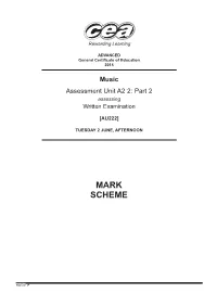 9445.01 GCE A2 Music (Part 2) Written Paper (Summer 2015).Indd
