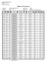 Affidavit of Performance